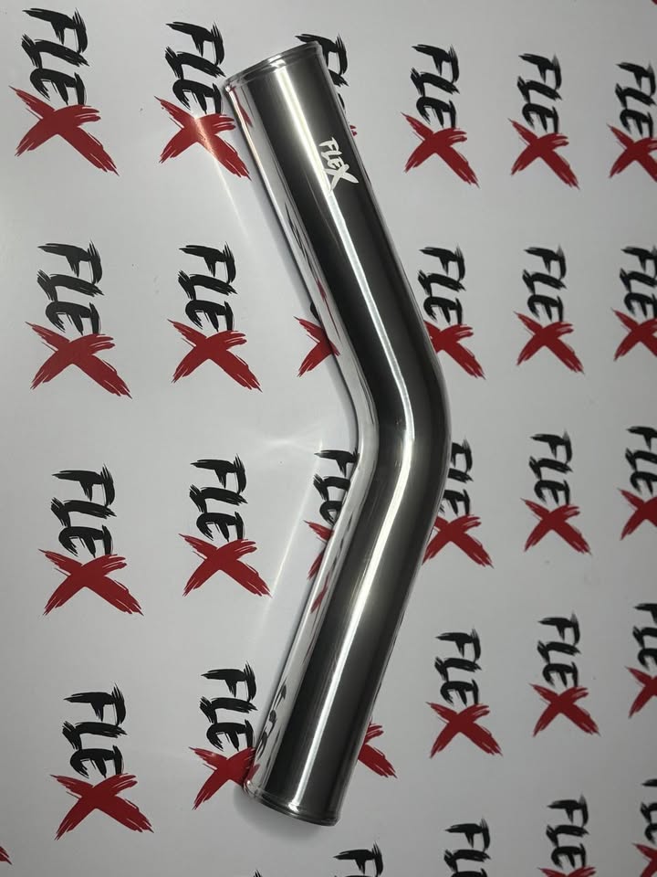 Long polished stainless bend pipe