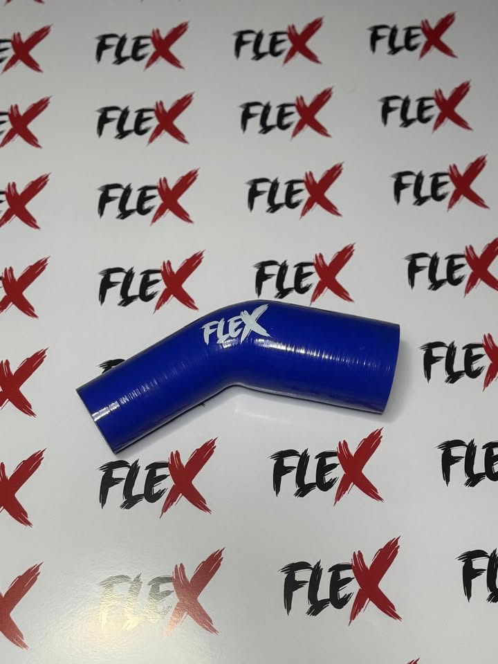 Blue angled silicone hose