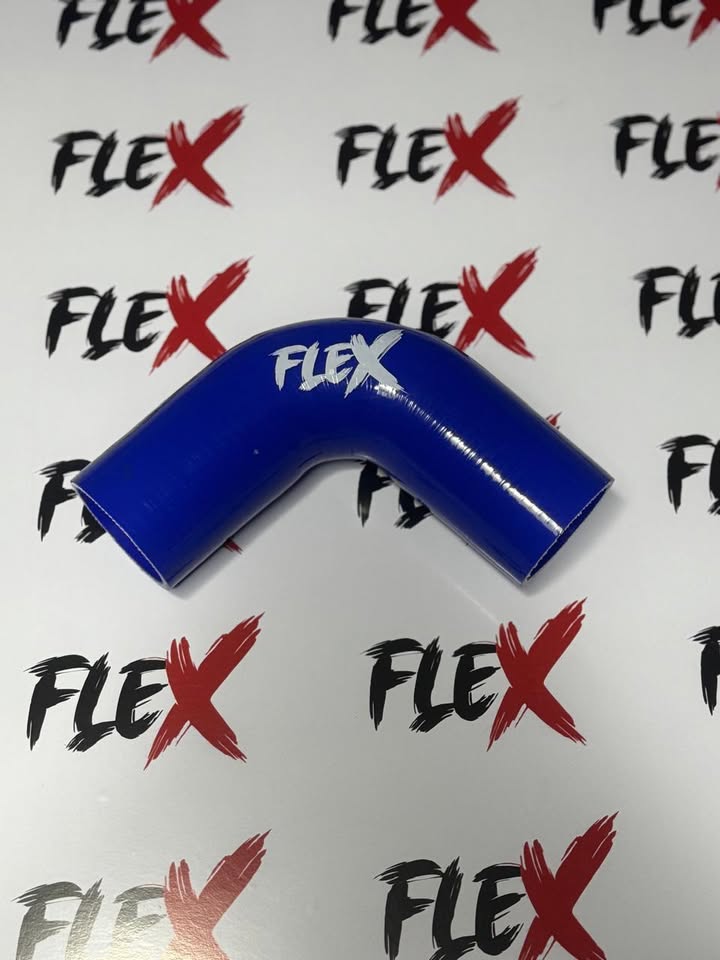 Blue wide 90 degree silicone hose